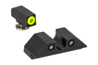 Night Fision Perfect Dot Night Sight Set with U-notch, Yellow front and Black rear ring for standard Glock handguns.